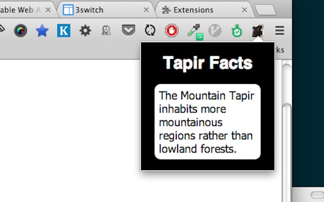 Tapir Facts  from Chrome web store to be run with OffiDocs Chromium online