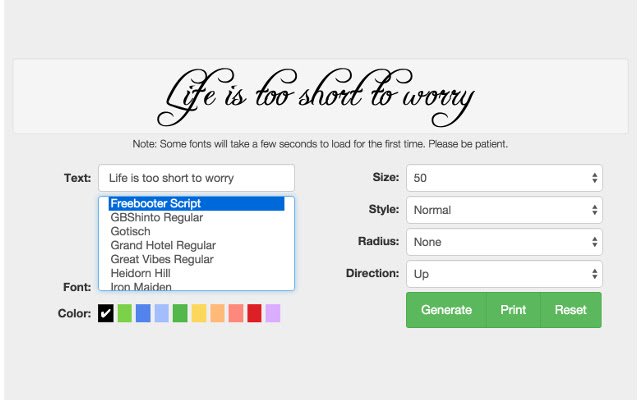 Tattoo Font Generator  from Chrome web store to be run with OffiDocs Chromium online