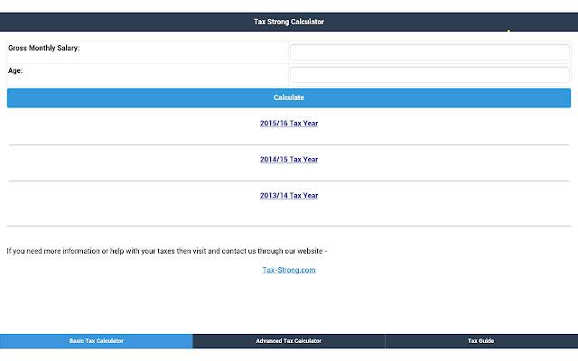 Kalkulator Pajak Kuat dari toko web Chrome akan dijalankan dengan OffiDocs Chromium online