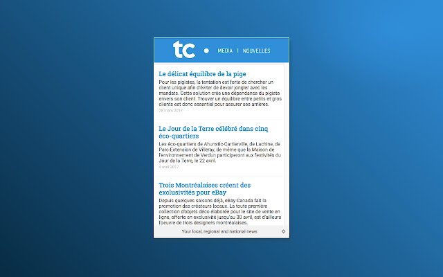 TC Media Nouvelles  from Chrome web store to be run with OffiDocs Chromium online