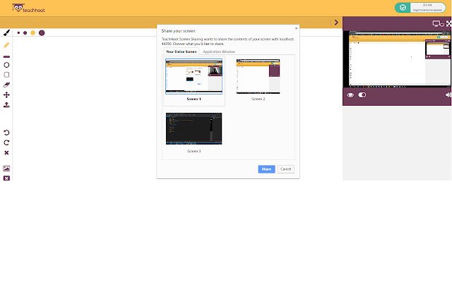 TeachHoot Screen Sharing  from Chrome web store to be run with OffiDocs Chromium online