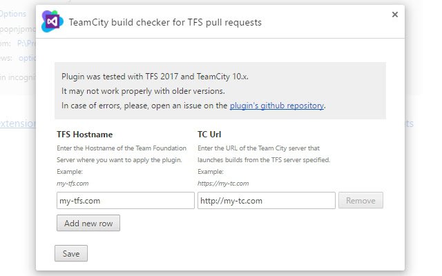 TeamCity build checker for TFS pull requests  from Chrome web store to be run with OffiDocs Chromium online