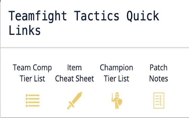 Teamfight Tactics Quick Links uit de Chrome-webwinkel voor gebruik met OffiDocs Chromium online