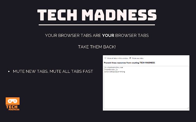 Tech Madness  from Chrome web store to be run with OffiDocs Chromium online