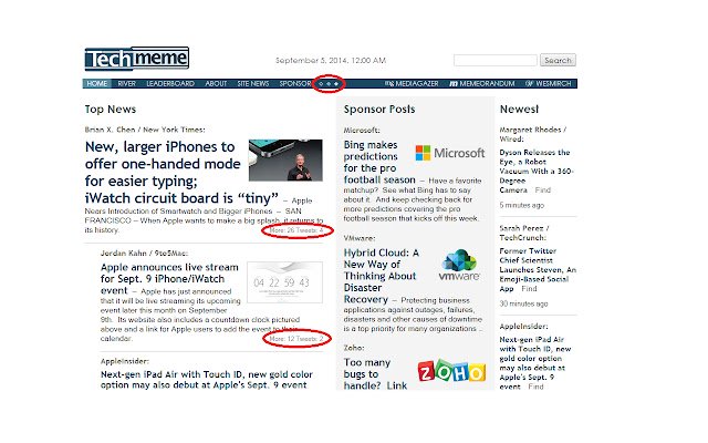 Techmeme Less  from Chrome web store to be run with OffiDocs Chromium online