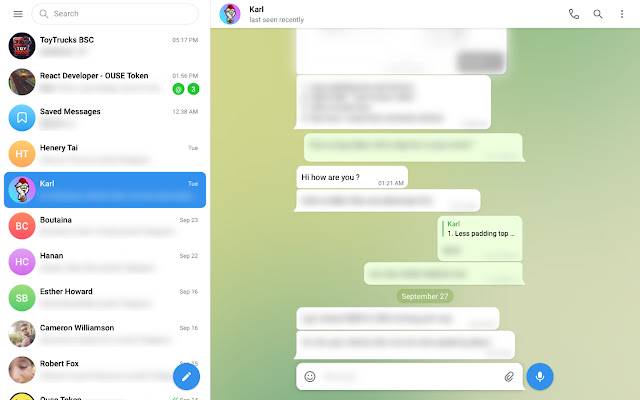 Telegram Blur ze sklepu internetowego Chrome do uruchomienia z OffiDocs Chromium online