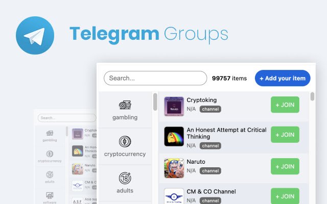 Telegram Groups  from Chrome web store to be run with OffiDocs Chromium online