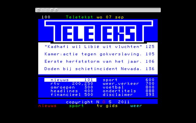 Teletekst  from Chrome web store to be run with OffiDocs Chromium online