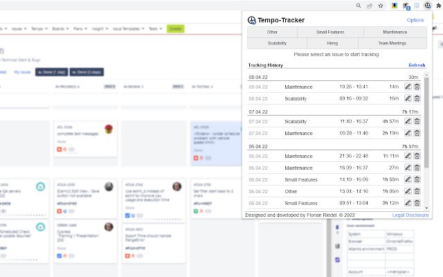 Tempo Tracker  from Chrome web store to be run with OffiDocs Chromium online