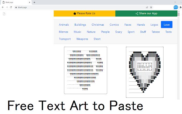 Text Art  from Chrome web store to be run with OffiDocs Chromium online