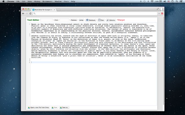 Text Editor for Drive  from Chrome web store to be run with OffiDocs Chromium online