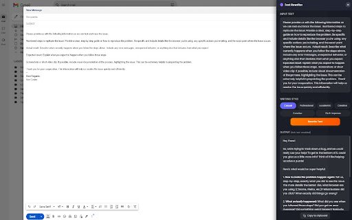 Text Rewriter from Chrome web store to be run with OffiDocs Chromium online Text Rewriter from Chrome web store to be run with OffiDocs Chromium online
