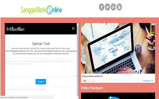 TEXT SPINTAX SANGGAR BISNIS ONLINE  from Chrome web store to be run with OffiDocs Chromium online