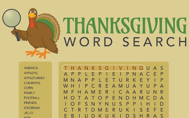 Thanksgiving Word Search  from Chrome web store to be run with OffiDocs Chromium online