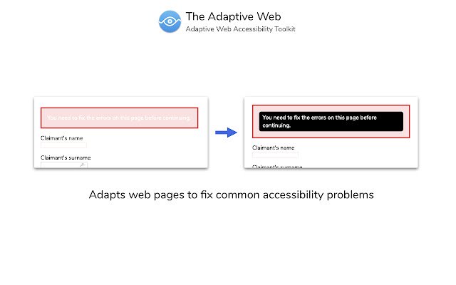 Adaptive Web จาก Chrome เว็บสโตร์ที่จะทำงานร่วมกับ OffiDocs Chromium ทางออนไลน์