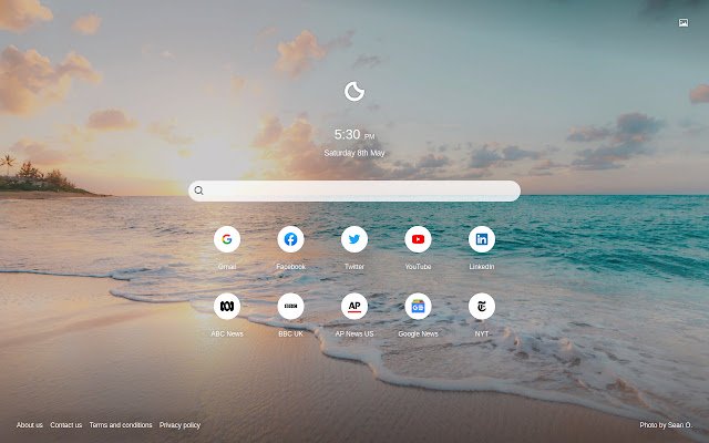 The Beach Tab  from Chrome web store to be run with OffiDocs Chromium online