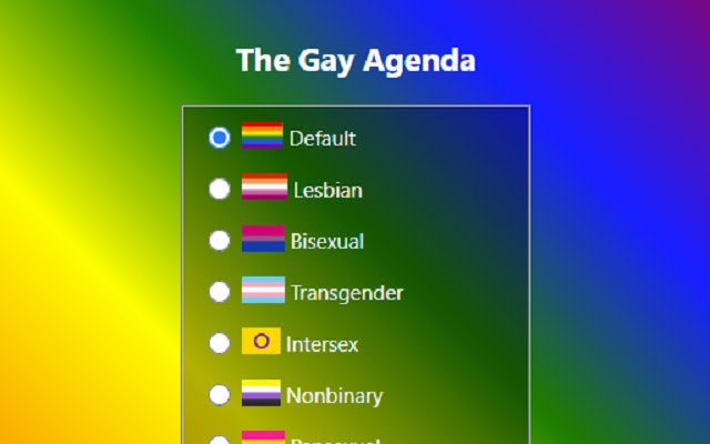 Gay Agenda ຈາກຮ້ານເວັບ Chrome ທີ່ຈະດໍາເນີນການກັບ OffiDocs Chromium ອອນໄລນ໌