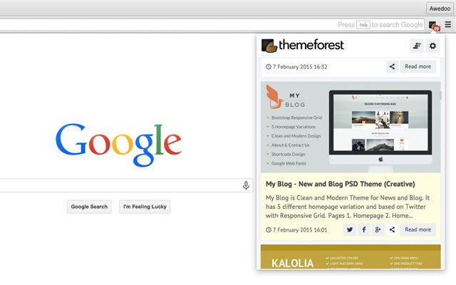 ThemeForest New Items  from Chrome web store to be run with OffiDocs Chromium online