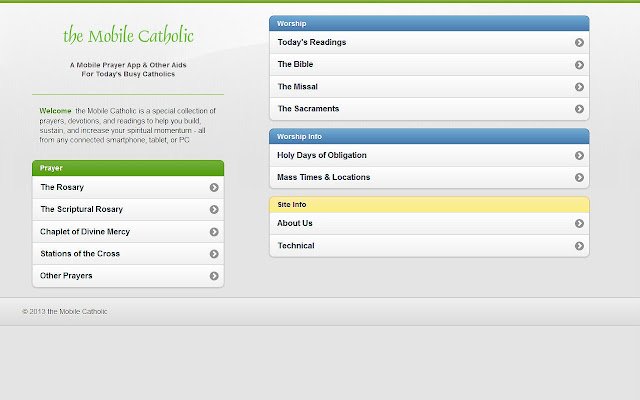 Mobile Catholic dari toko web Chrome untuk dijalankan dengan OffiDocs Chromium online