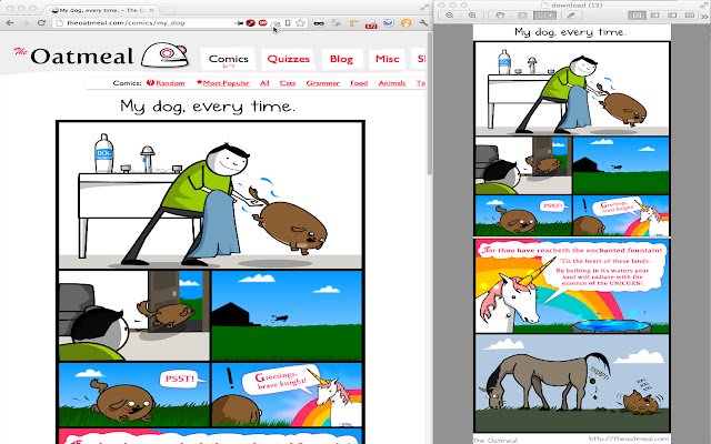 TheOatmeal Comic Downloader mula sa Chrome web store na tatakbo sa OffiDocs Chromium online