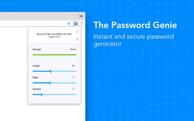 De Password Genie uit de Chrome-webwinkel die online met OffiDocs Chromium kan worden uitgevoerd