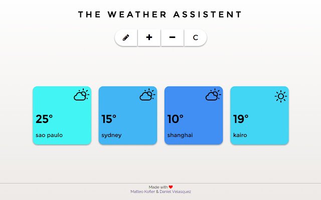 The Weather Assistent  from Chrome web store to be run with OffiDocs Chromium online