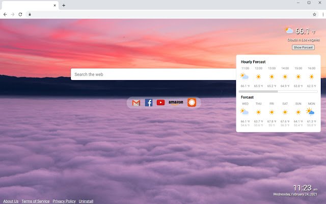 The Weather Tab  from Chrome web store to be run with OffiDocs Chromium online