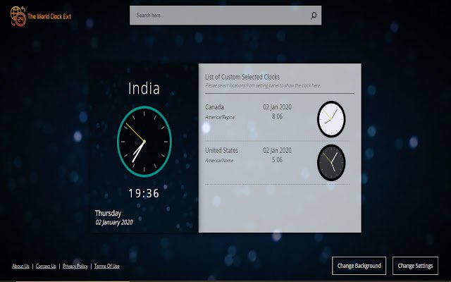 The World Clock Ext  from Chrome web store to be run with OffiDocs Chromium online