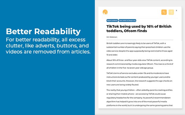 The Zeeguu Reader  from Chrome web store to be run with OffiDocs Chromium online