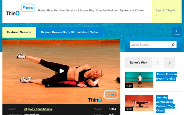 ThinQ Fitness de la boutique en ligne Chrome sera exécuté avec OffiDocs Chromium en ligne