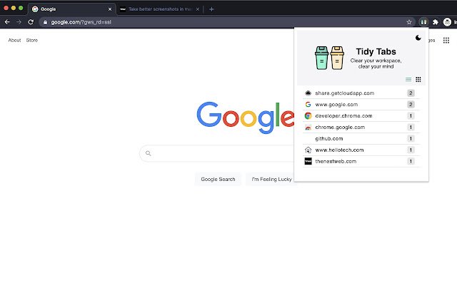 TidyTabs ຈາກຮ້ານເວັບ Chrome ທີ່ຈະດໍາເນີນການກັບ OffiDocs Chromium ອອນໄລນ໌