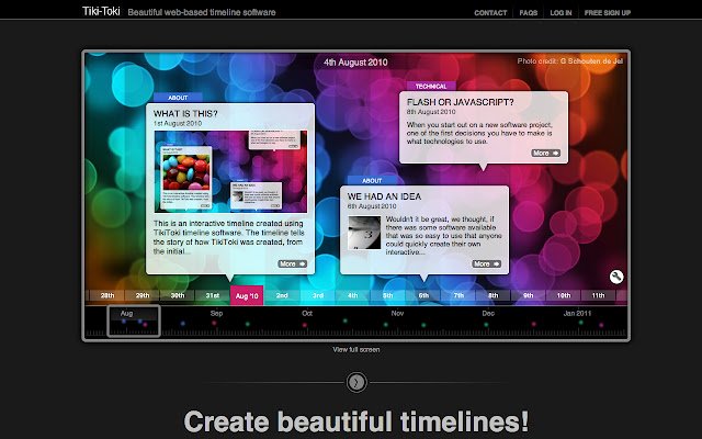 Tiki Toki Timeline Software  from Chrome web store to be run with OffiDocs Chromium online