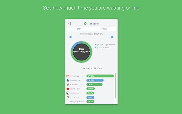 Timebite Online wasted time tracker  from Chrome web store to be run with OffiDocs Chromium online