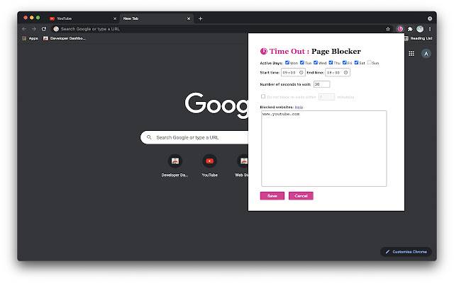 Time Out : Page Blocker aus dem Chrome Web Store, der mit OffiDocs Chromium online ausgeführt werden soll