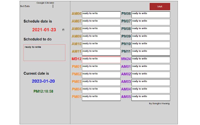 TimetableForWeb  from Chrome web store to be run with OffiDocs Chromium online