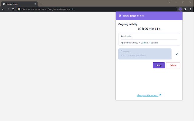 Timmi Timer  from Chrome web store to be run with OffiDocs Chromium online