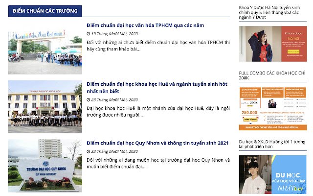 Tin tức tuyển sinh cao đẳng đại học  from Chrome web store to be run with OffiDocs Chromium online