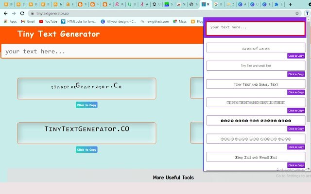 Tiny Text ᐈ #201+ Stylish Text Generator  from Chrome web store to be run with OffiDocs Chromium online