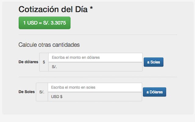 Tipo de cambio en Peru  from Chrome web store to be run with OffiDocs Chromium online