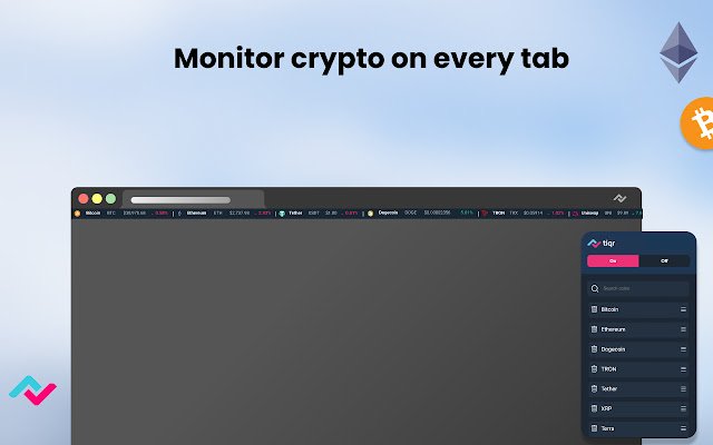 Tiqr: Live Crypto Prices  from Chrome web store to be run with OffiDocs Chromium online