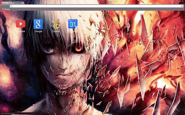 Tokyo Ghoul Broken Kaneki theme 1280x720  from Chrome web store to be run with OffiDocs Chromium online