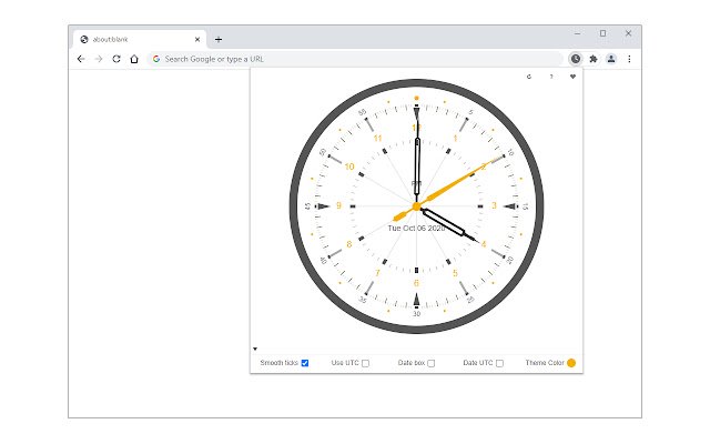 Toolbar Clock  from Chrome web store to be run with OffiDocs Chromium online