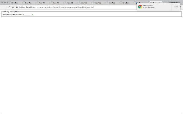 Too Many Tabs  from Chrome web store to be run with OffiDocs Chromium online