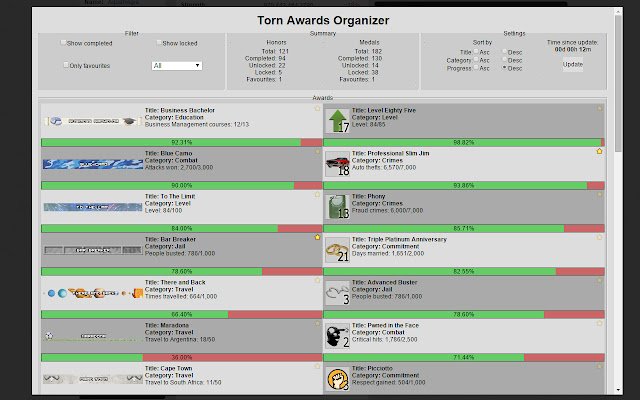 Torn Awards Organizer  from Chrome web store to be run with OffiDocs Chromium online