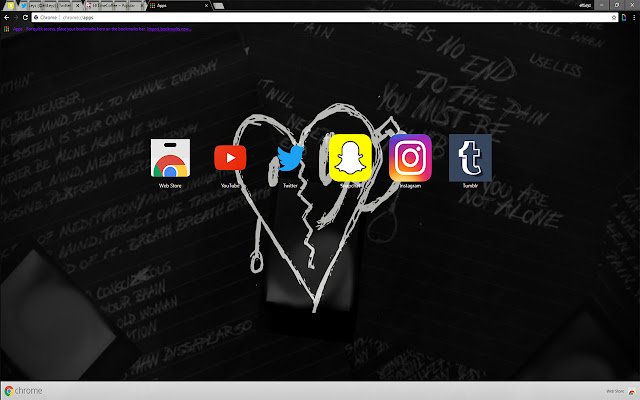 TORN HEART ON A BLACK BACKGROUND XXXTENTACION  from Chrome web store to be run with OffiDocs Chromium online