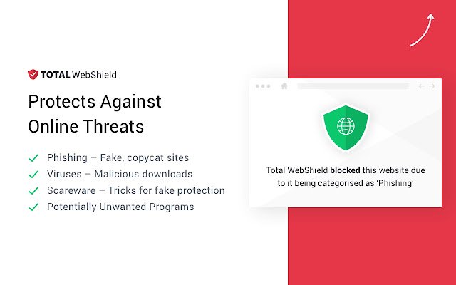 Total WebShield: Chrome Antivirus Protection aus dem Chrome Web Store zur Ausführung mit OffiDocs Chromium online