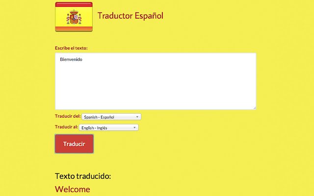 Traductor Español  from Chrome web store to be run with OffiDocs Chromium online