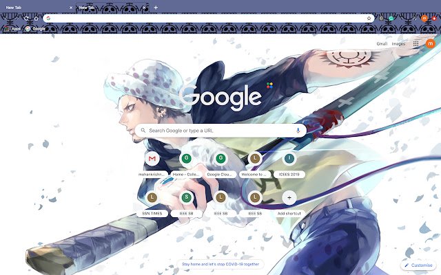 Trafalgar Law OnePiece theme  from Chrome web store to be run with OffiDocs Chromium online