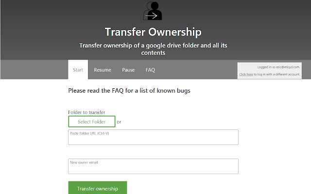 Transfer Ownership  from Chrome web store to be run with OffiDocs Chromium online