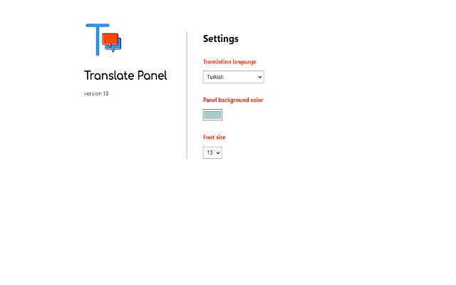 Translate Panel  from Chrome web store to be run with OffiDocs Chromium online